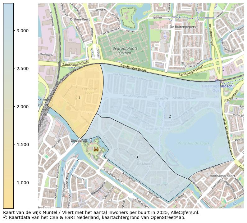 Afbeelding van de wijk Muntel / Vliert op de kaart.