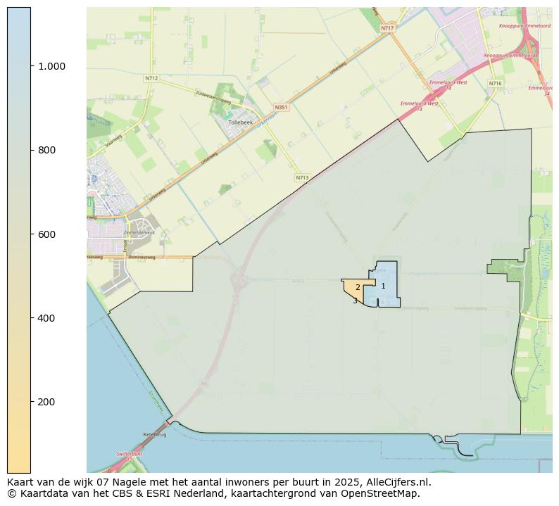 Afbeelding van de wijk Nagele op de kaart.