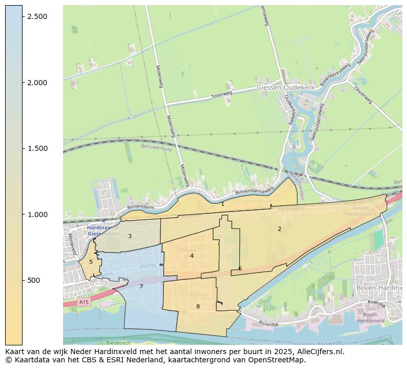 Afbeelding van de wijk Neder Hardinxveld op de kaart.