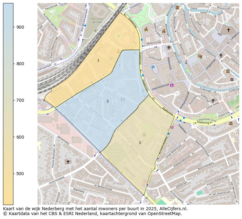 Afbeelding van de wijk Nederberg op de kaart.