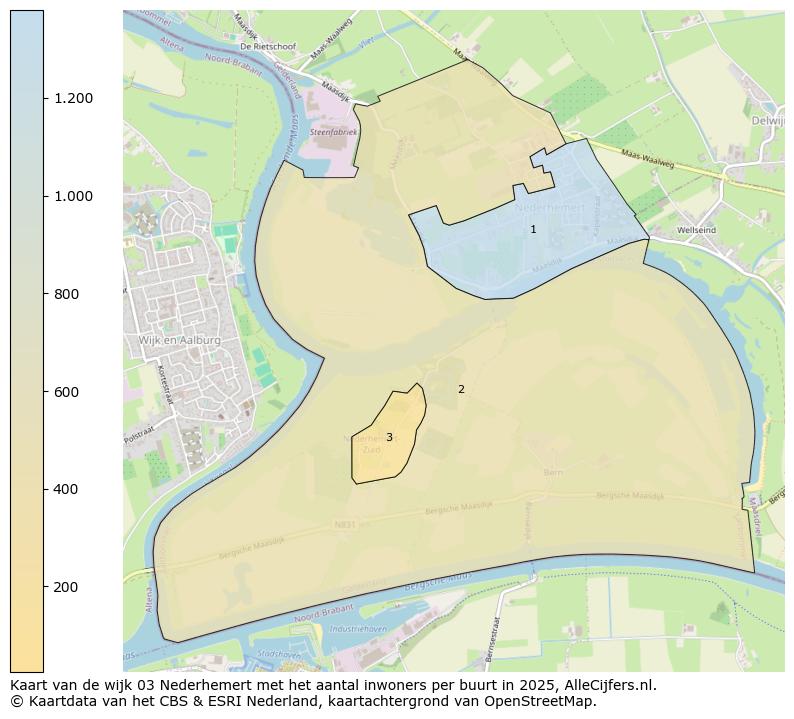 Afbeelding van de wijk Nederhemert op de kaart.
