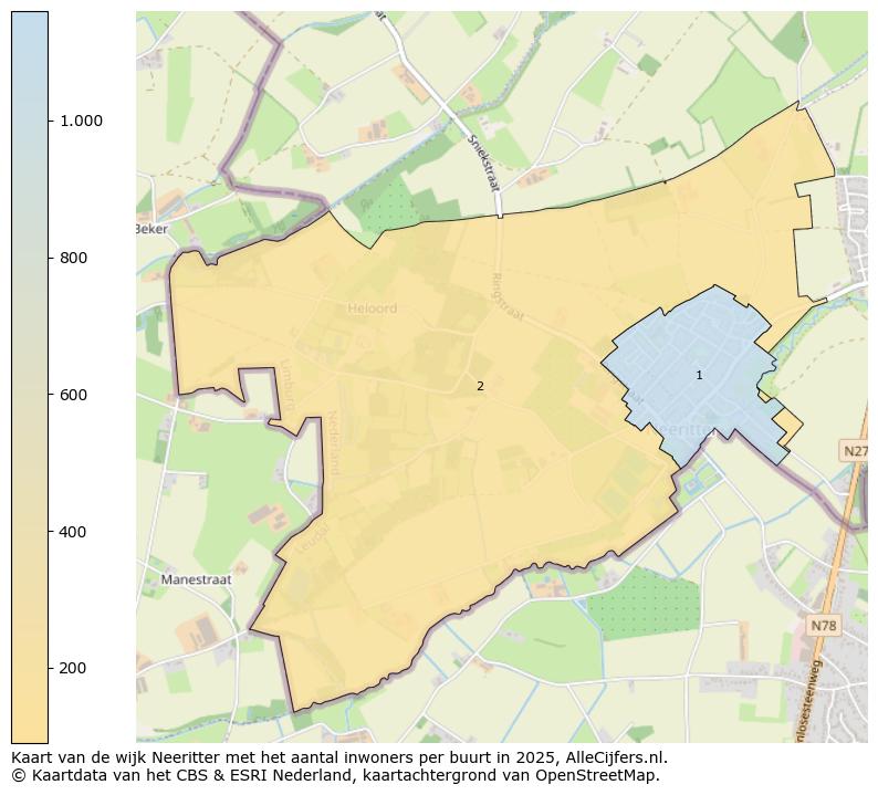 Afbeelding van de wijk Neeritter op de kaart.