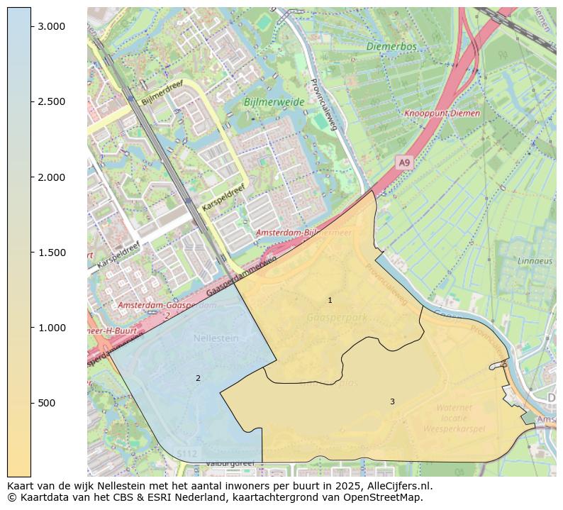 Afbeelding van de wijk Nellestein op de kaart.
