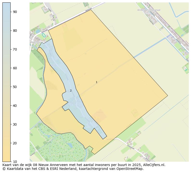 Afbeelding van de wijk Nieuw-Annerveen op de kaart.