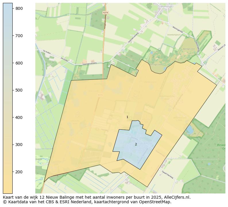Afbeelding van de wijk Nieuw-Balinge op de kaart.