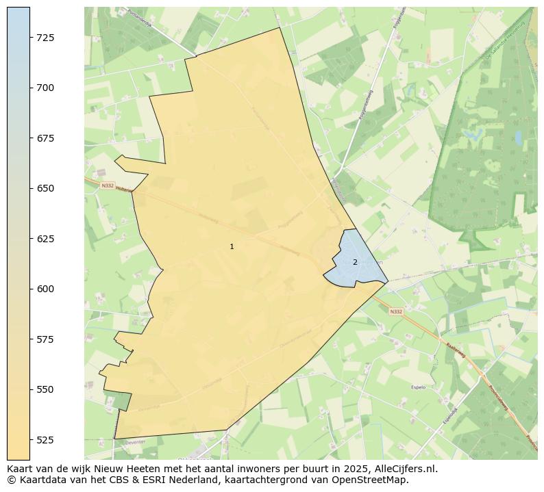 Afbeelding van de wijk Nieuw Heeten op de kaart.