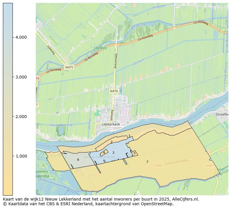Afbeelding van de wijk Nieuw-Lekkerland op de kaart.