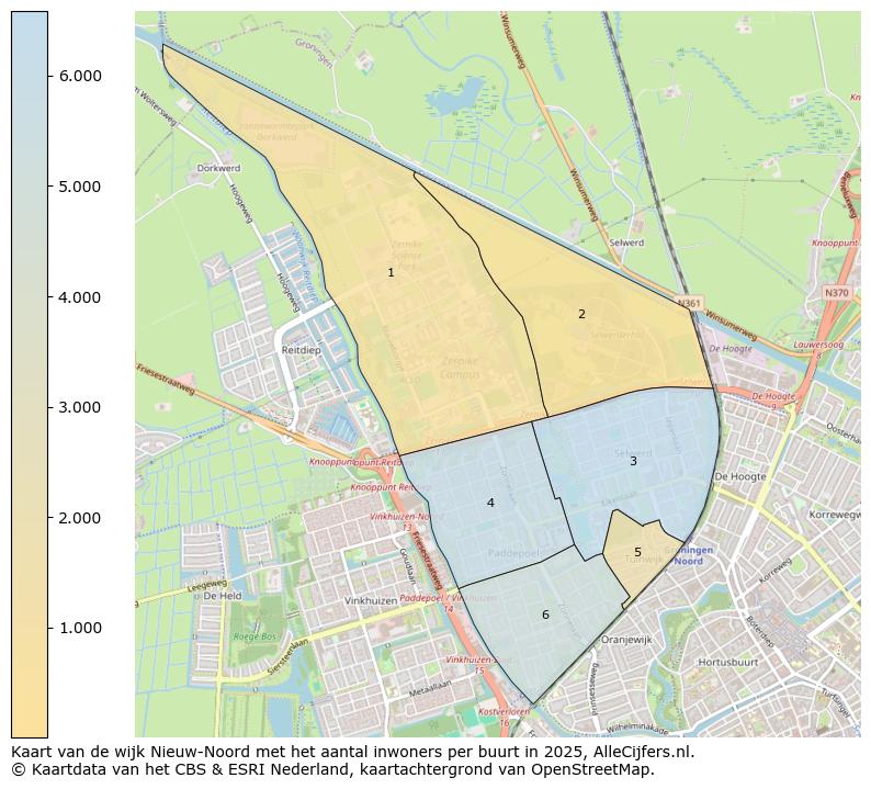 Afbeelding van de wijk Nieuw-Noord op de kaart.
