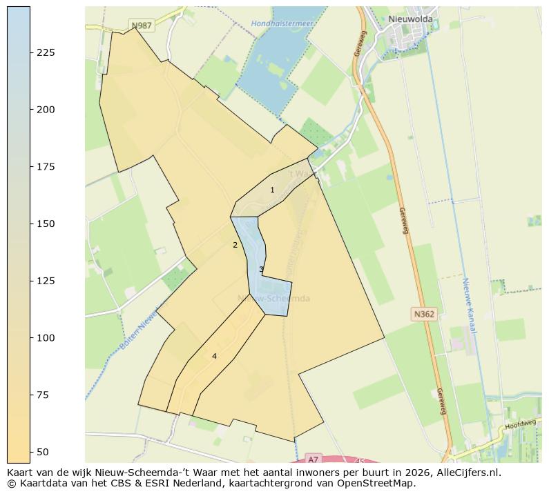 Afbeelding van de wijk Nieuw-Scheemda-’t Waar op de kaart.