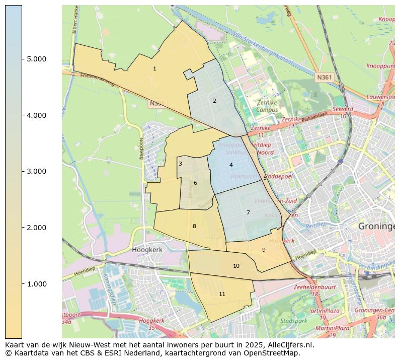 Afbeelding van de wijk Nieuw-West op de kaart.