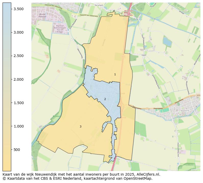 Afbeelding van de wijk Nieuwendijk op de kaart.
