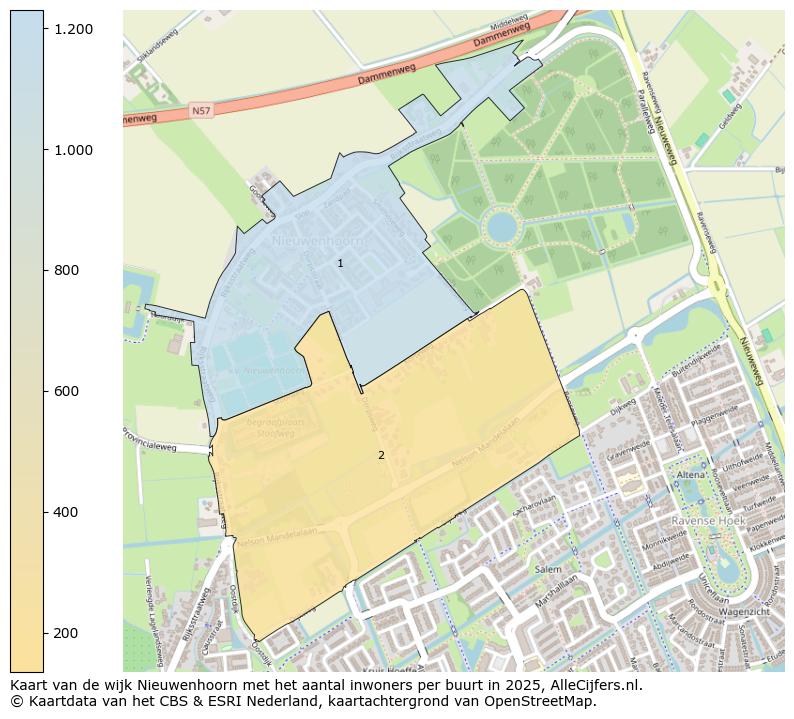 Afbeelding van de wijk Nieuwenhoorn op de kaart.