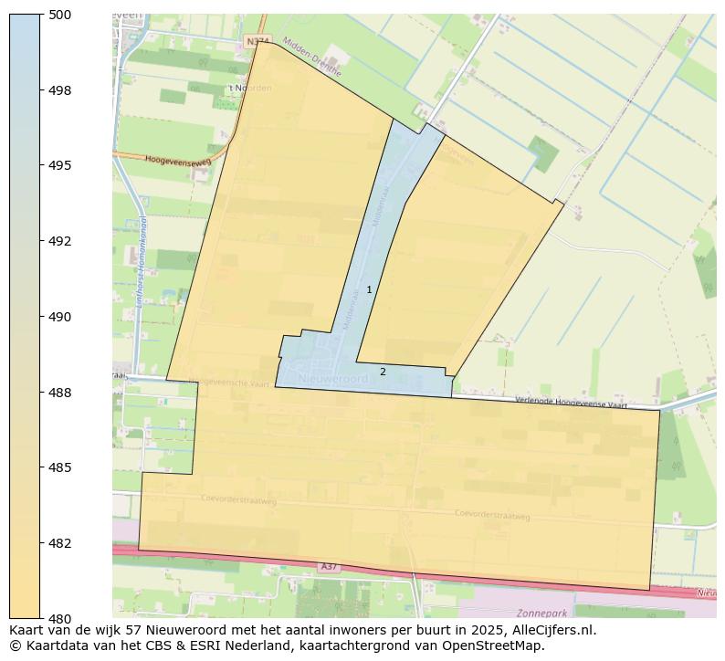 Afbeelding van de wijk Nieuweroord op de kaart.