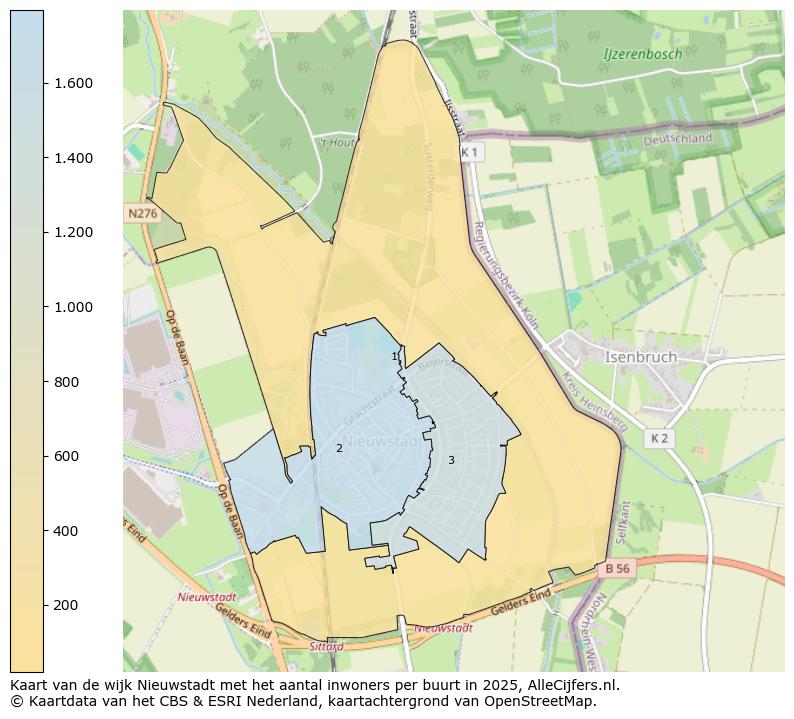 Afbeelding van de wijk Nieuwstadt op de kaart.