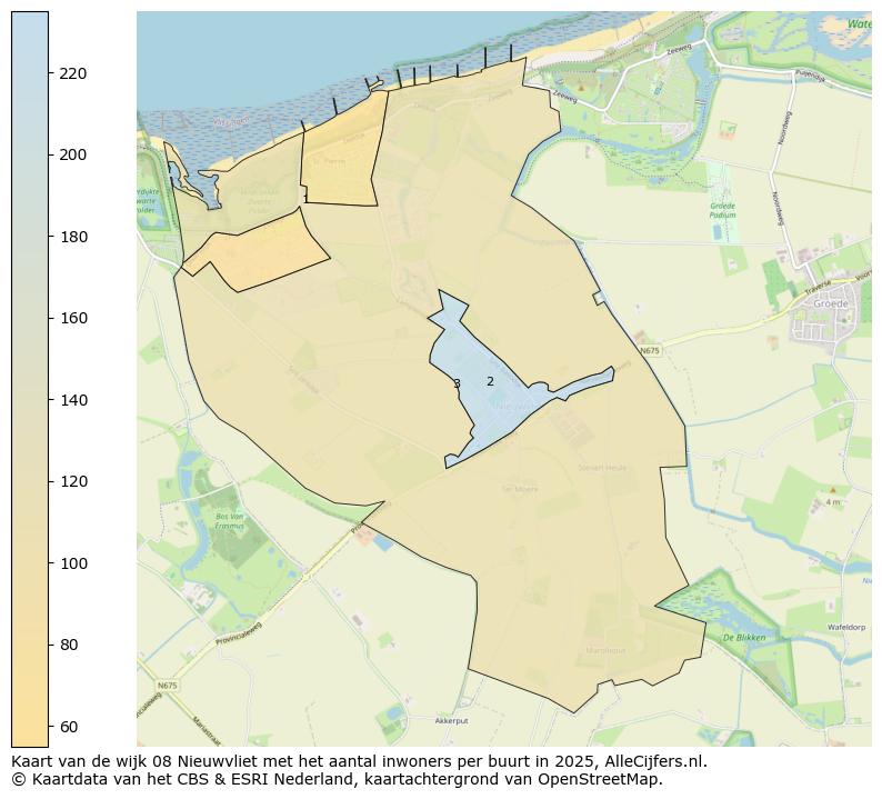 Afbeelding van de wijk Nieuwvliet op de kaart.