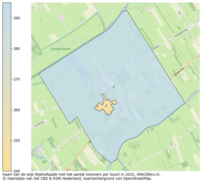 Afbeelding van de wijk Nijeholtpade op de kaart.