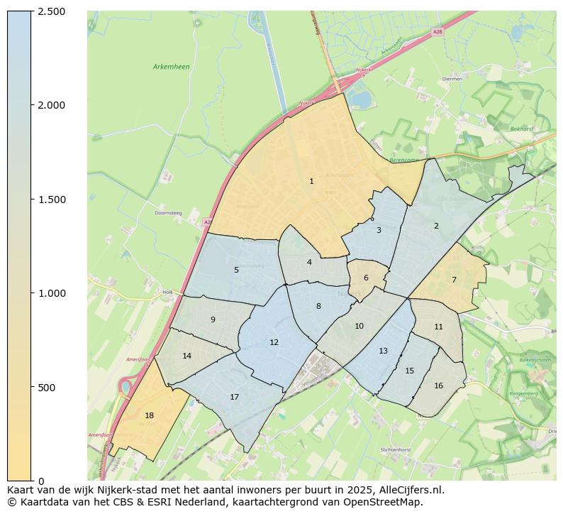 Afbeelding van de wijk Nijkerk-stad op de kaart.