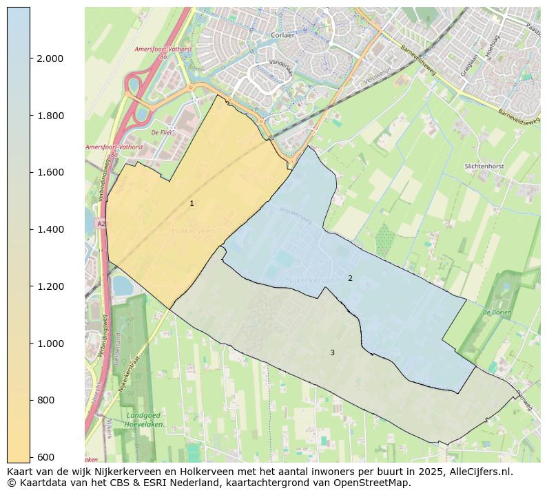 Afbeelding van de wijk Nijkerkerveen en Holkerveen op de kaart.