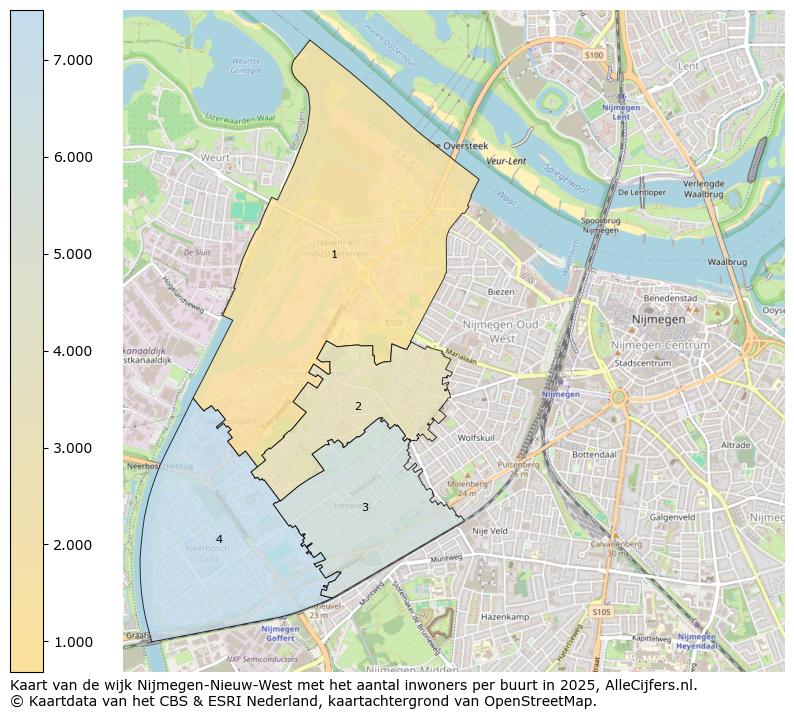 Afbeelding van de wijk Nijmegen-Nieuw-West op de kaart.