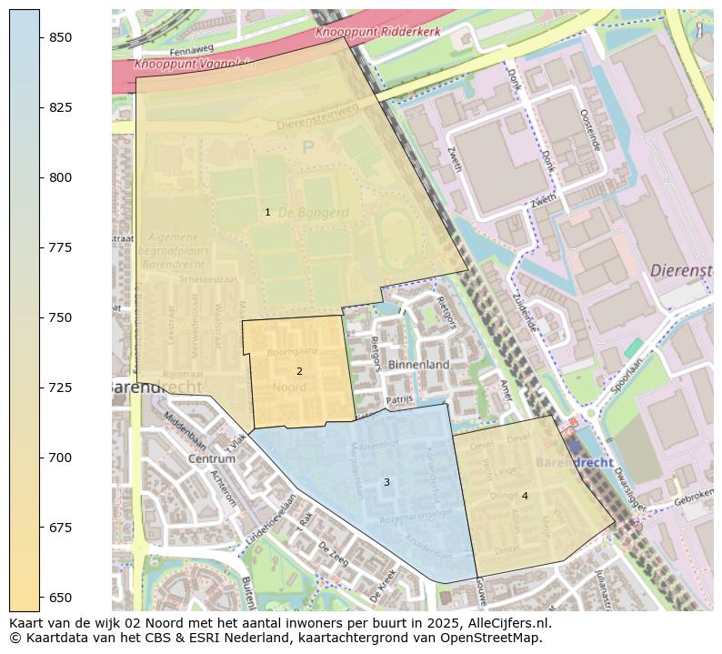 Afbeelding van de wijk Noord op de kaart.