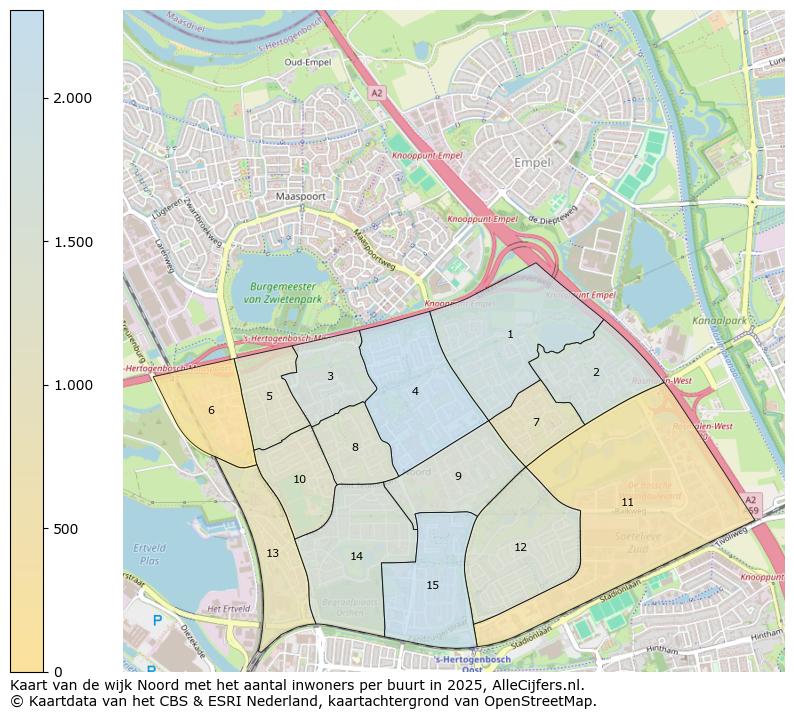 Afbeelding van de wijk Noord op de kaart.
