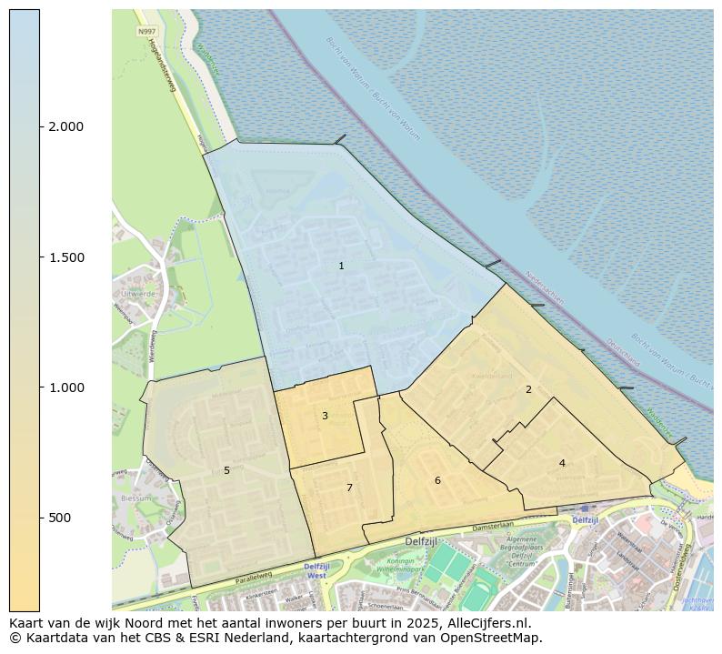 Afbeelding van de wijk Noord op de kaart.