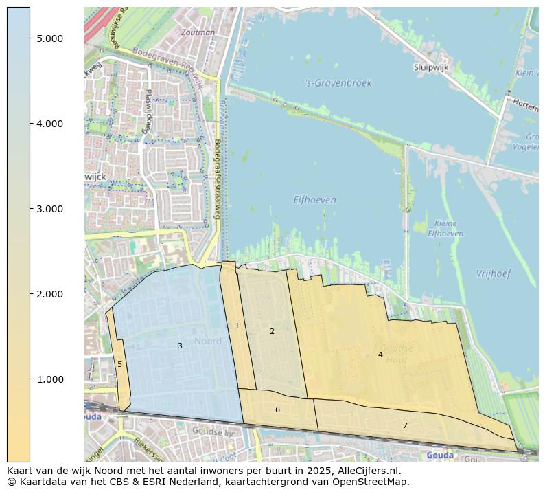 Afbeelding van de wijk Noord op de kaart.