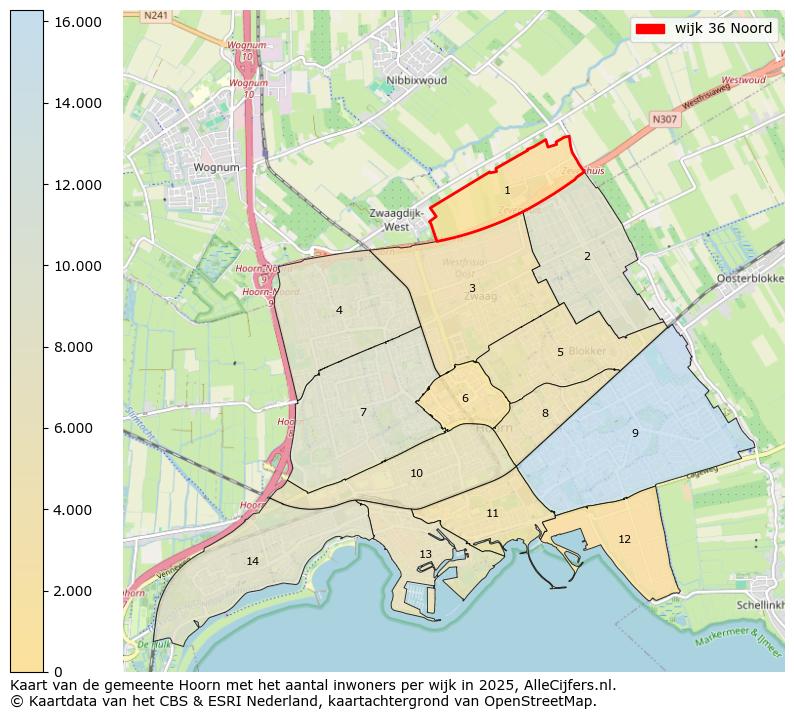 Afbeelding van de wijk Noord op de kaart.