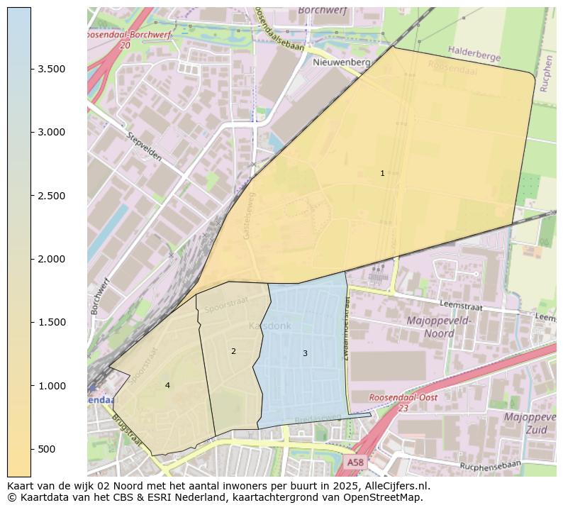 Afbeelding van de wijk Noord op de kaart.