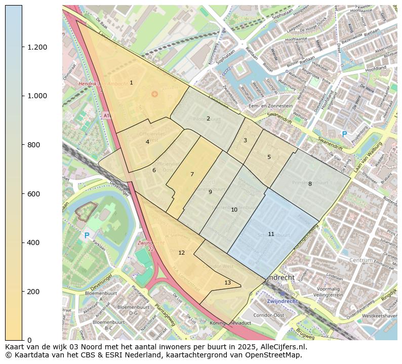 Afbeelding van de wijk Noord op de kaart.