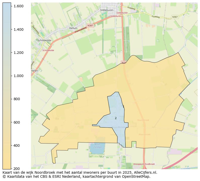 Afbeelding van de wijk Noordbroek op de kaart.
