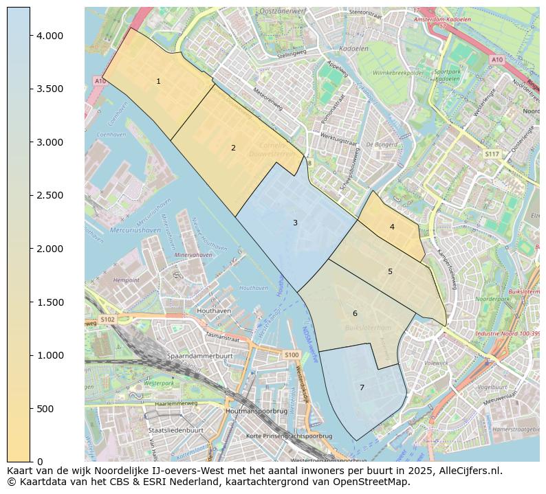 Afbeelding van de wijk Noordelijke IJ-oevers-West op de kaart.
