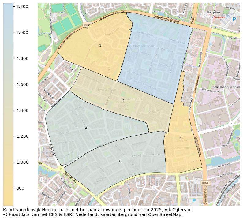 Afbeelding van de wijk Noorderpark op de kaart.