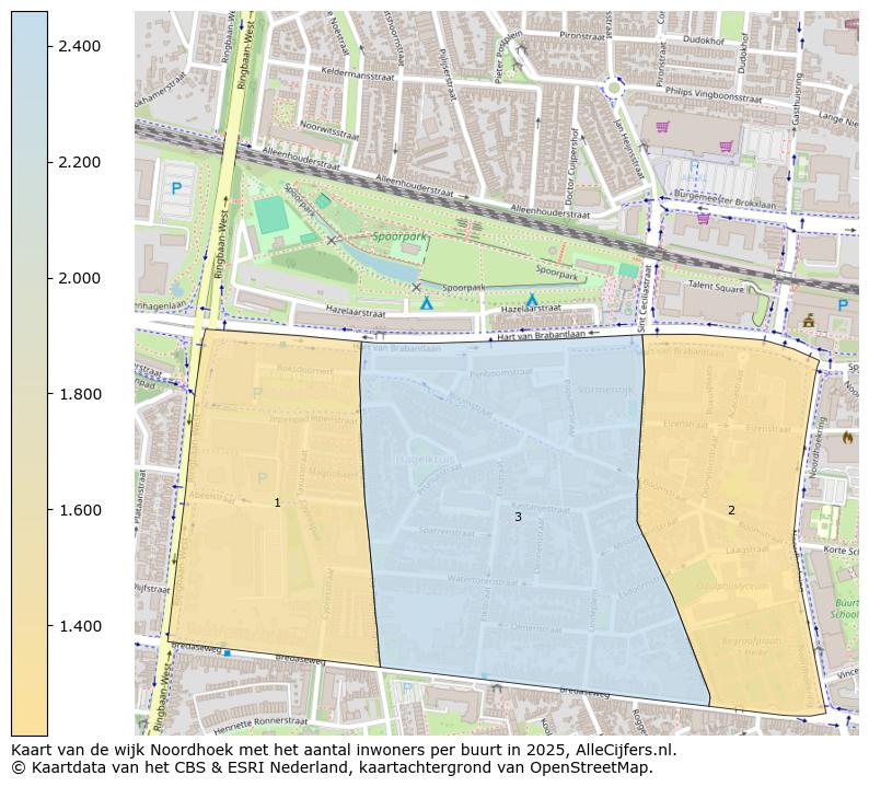 Afbeelding van de wijk Noordhoek op de kaart.