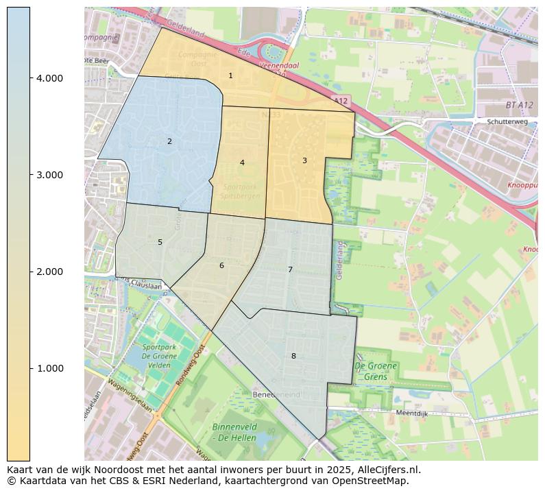 Afbeelding van de wijk Noordoost op de kaart.
