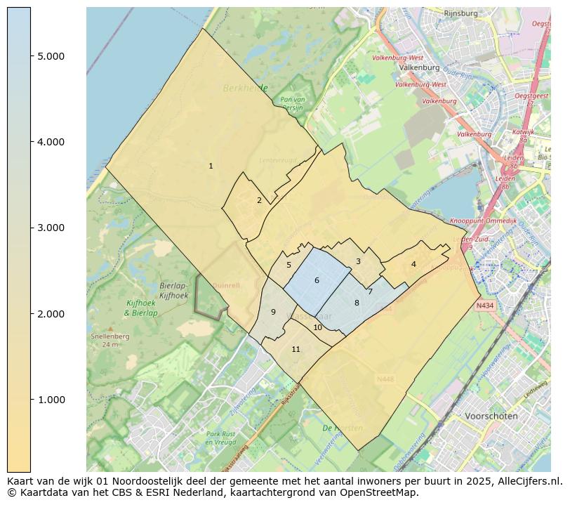 Afbeelding van de wijk Noordoostelijk deel der gemeente op de kaart.