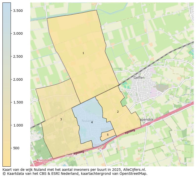 Afbeelding van de wijk Nuland op de kaart.