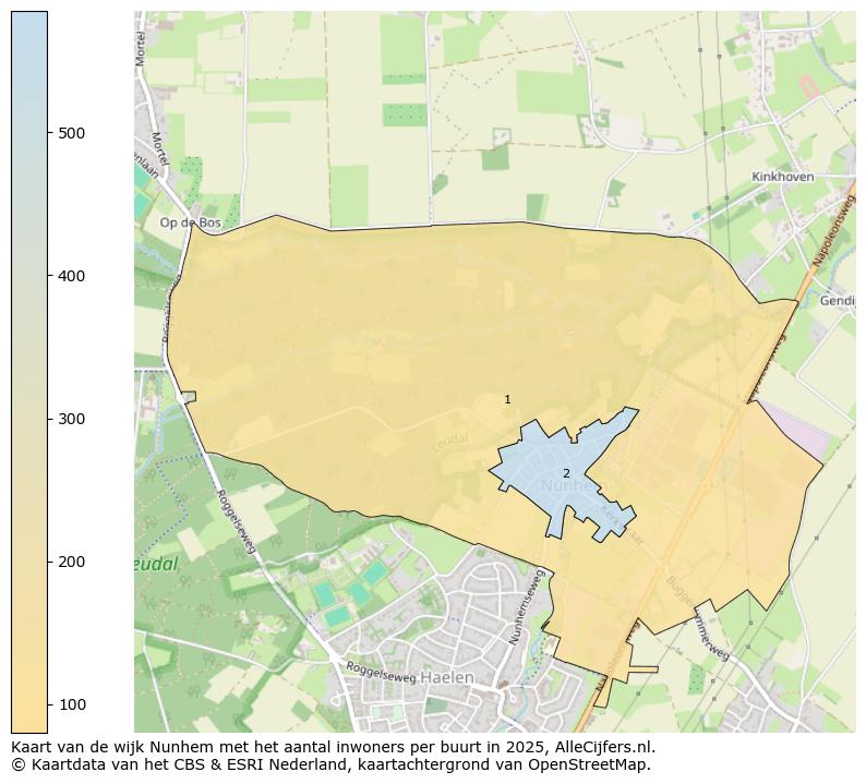 Afbeelding van de wijk Nunhem op de kaart.