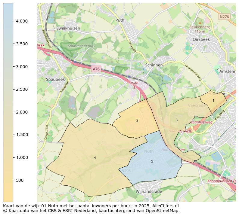 Afbeelding van de wijk Nuth op de kaart.