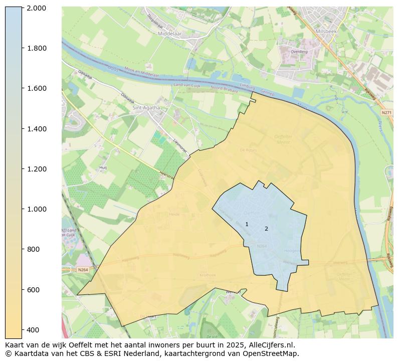 Afbeelding van de wijk Oeffelt op de kaart.