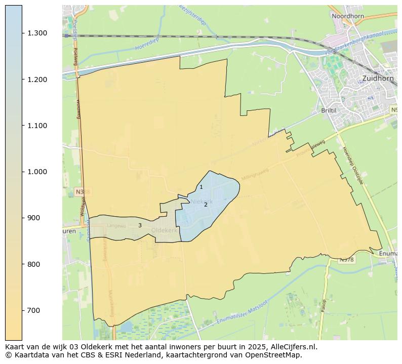 Afbeelding van de wijk Oldekerk op de kaart.