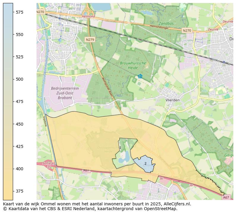 Afbeelding van de wijk Ommel wonen op de kaart.
