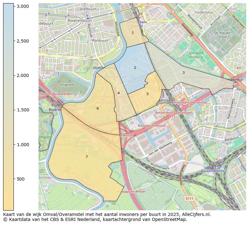 Afbeelding van de wijk Omval/Overamstel op de kaart.
