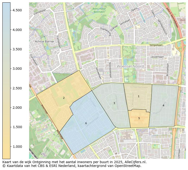 Afbeelding van de wijk Ontginning op de kaart.