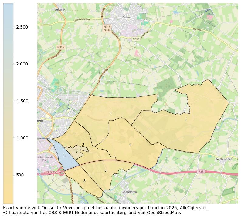 Afbeelding van de wijk Oosseld / Vijverberg op de kaart.