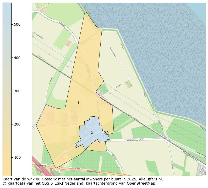 Afbeelding van de wijk Oostdijk op de kaart.