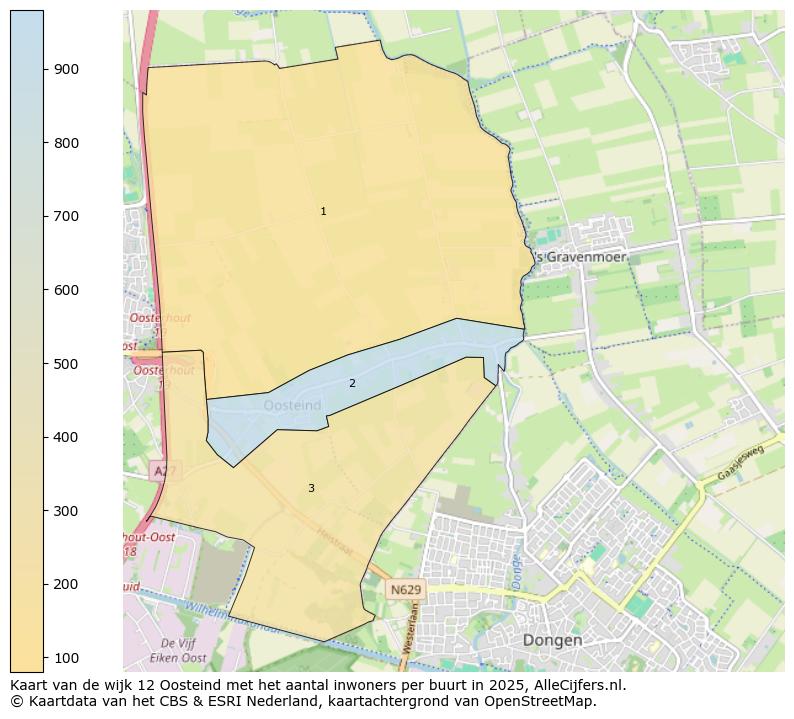 Afbeelding van de wijk Oosteind op de kaart.