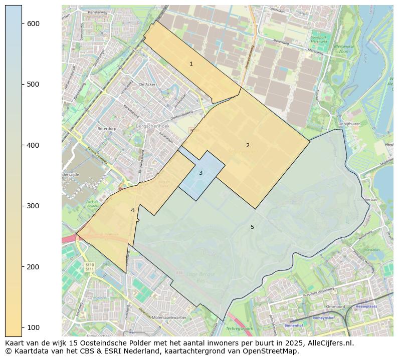 Afbeelding van de wijk Oosteindsche Polder op de kaart.