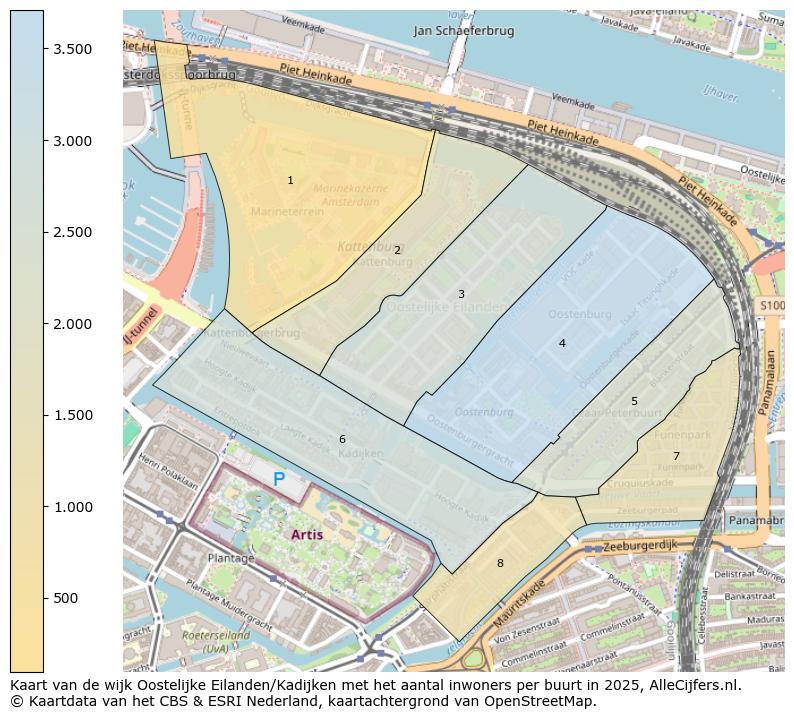 Afbeelding van de wijk Oostelijke Eilanden/Kadijken op de kaart.
