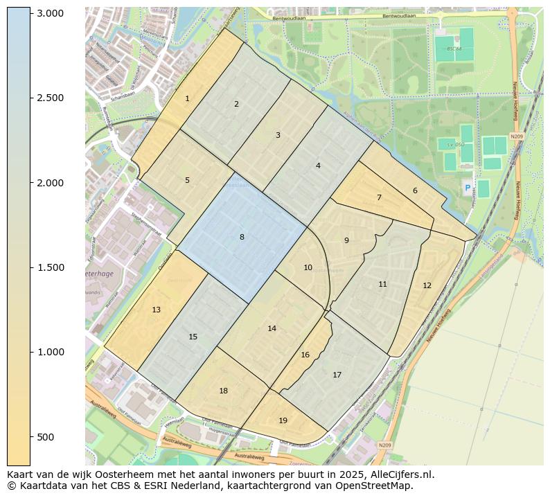 Afbeelding van de wijk Oosterheem op de kaart.